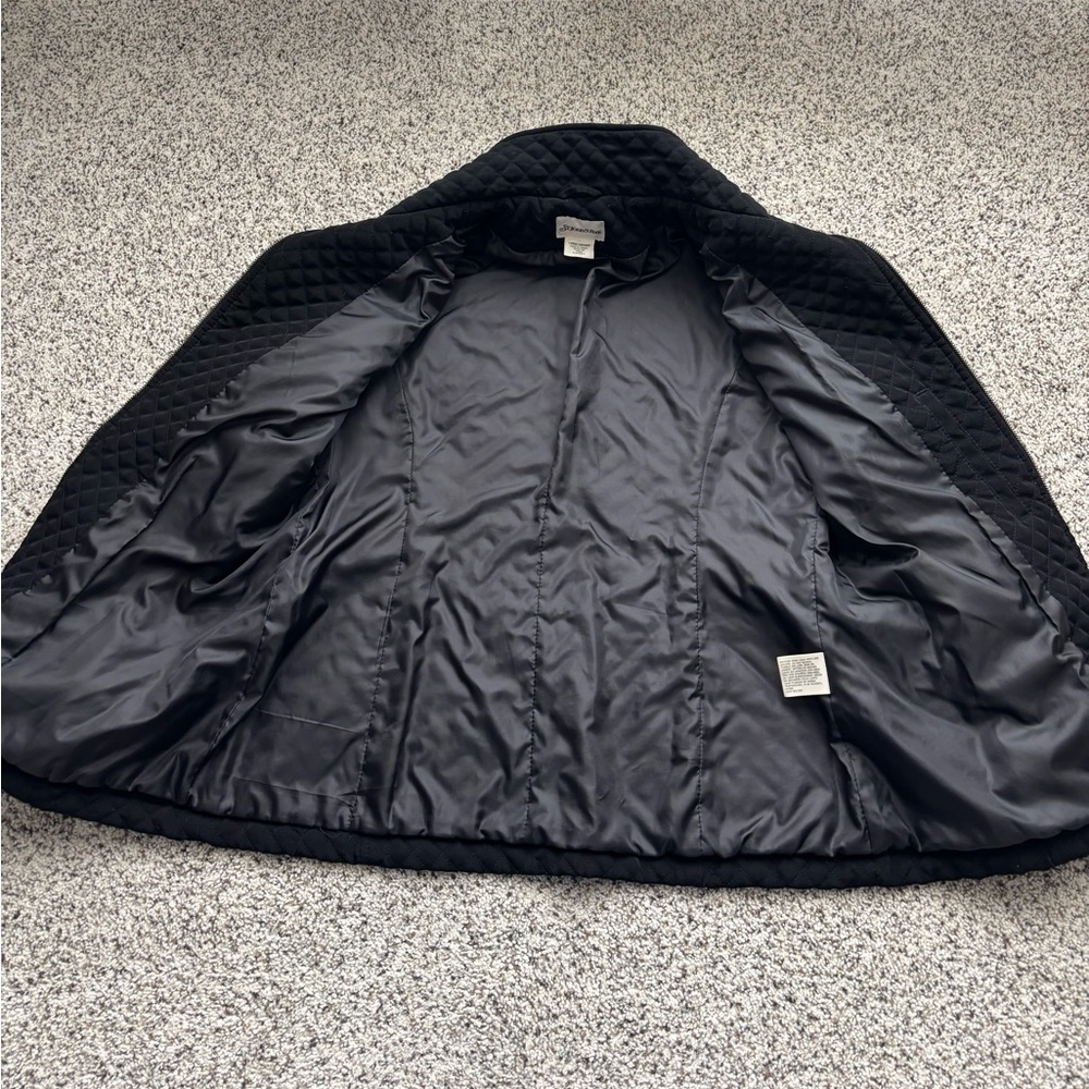 St. John’s Bay Women’s Lined Quilted Coat, Black, Size Large - Picture 3 of 9